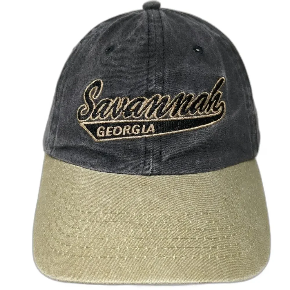 Savannah Georgia Baseball Cap Black Green One Size Strapback Souvenir Hat